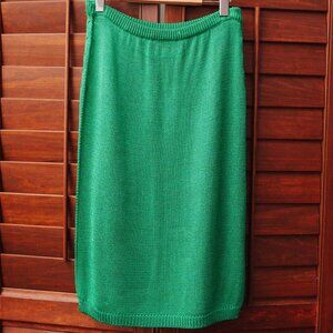 Green Adrienne Vittadini Knit Midi Skirt